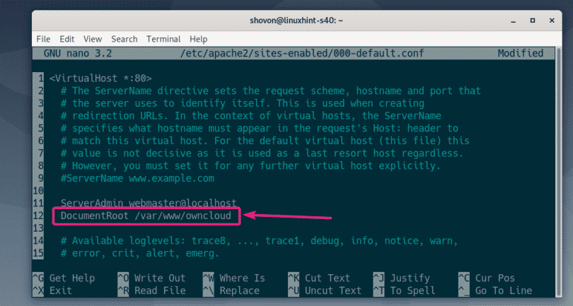 owncloud command line