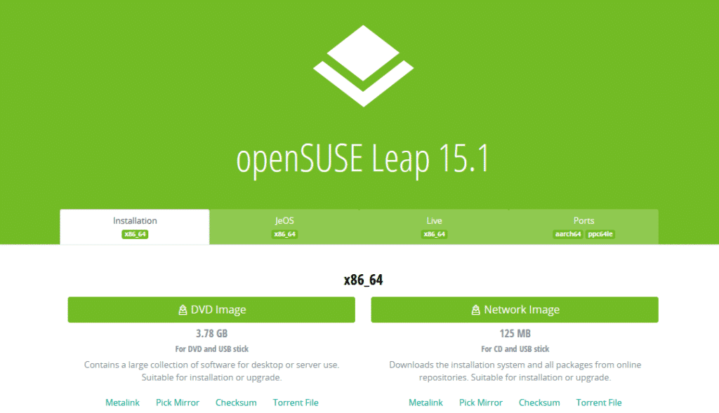 opensuse leap download live