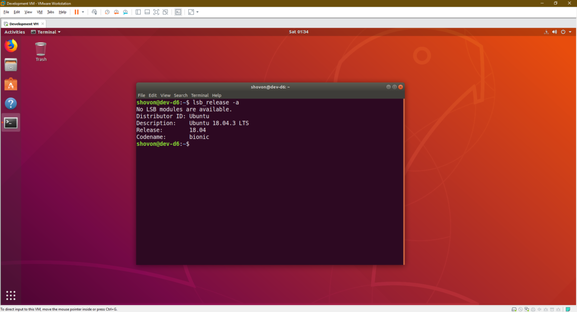Ubuntu on vmware