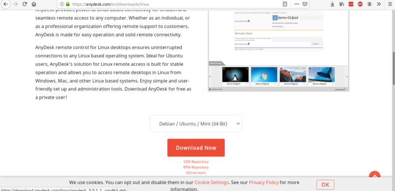 anydesk download deb