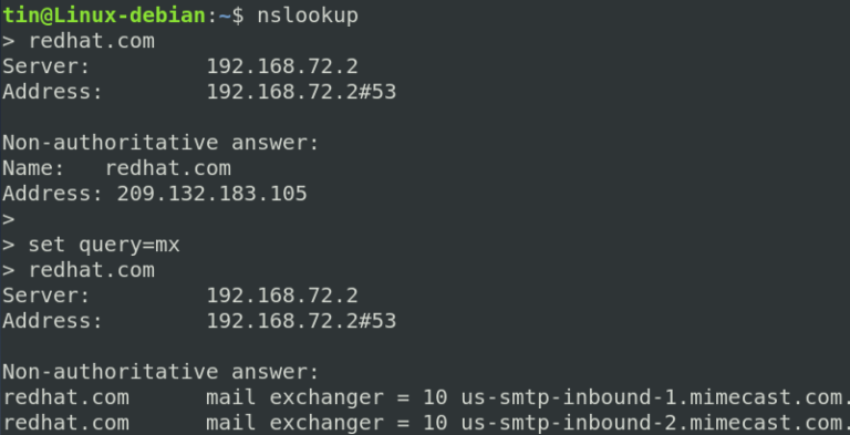 How to use Nslookup in Debian Linux