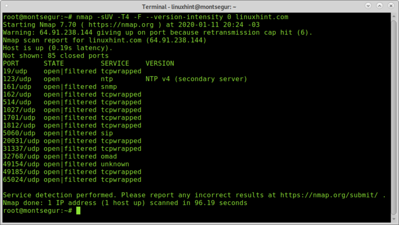 Nmap scan specific udp port