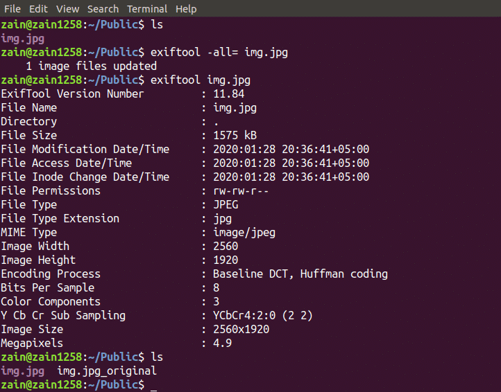 create metadata entry exiftool command line