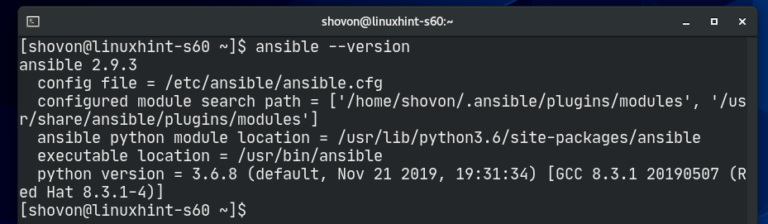Настройка ansible centos 8