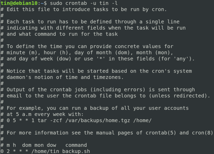 crontab-in-linux