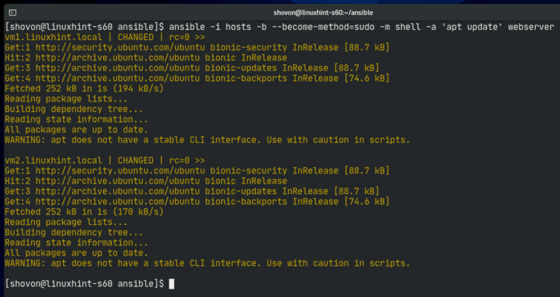 Настройка ansible centos 8