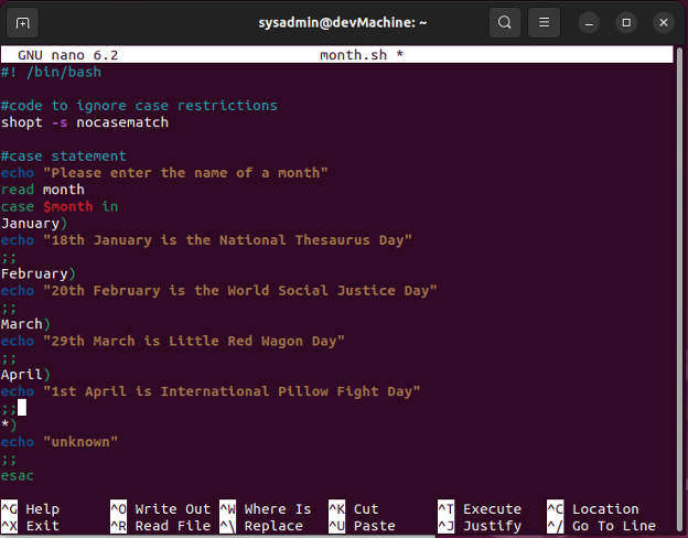 Case Statement Example In Linux