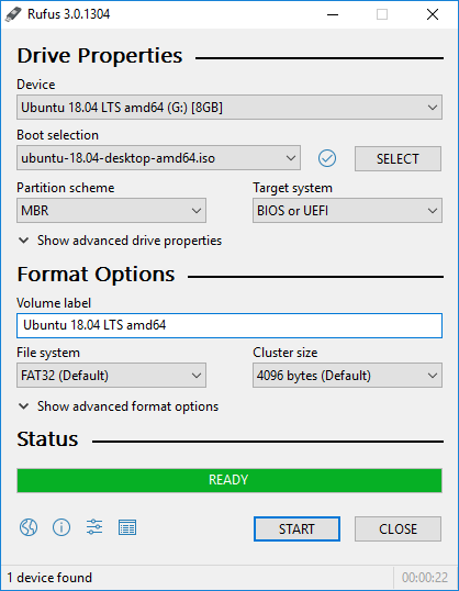 format for bootable fhash drive