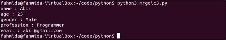 combining two dictionaries python