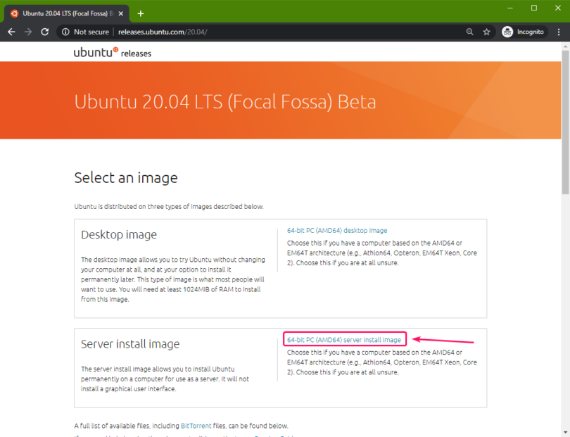 Installing Ubuntu Server 20.04 LTS