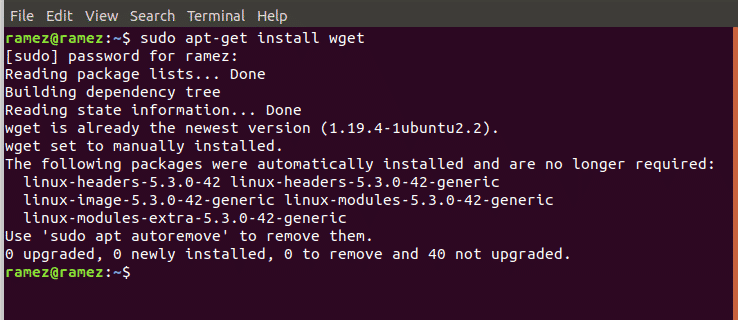 Apt install wget