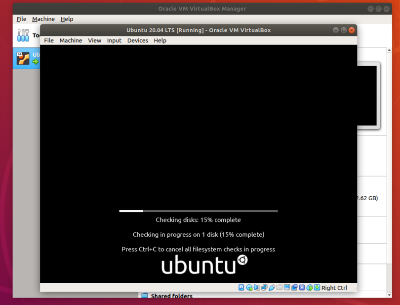 install ubuntu on virtualbox killed process