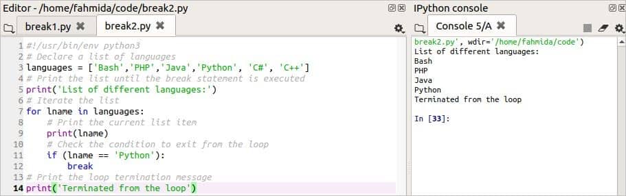 How To Use A Break And Continue Statement Within A Loop In Python Linux Hint