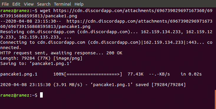 download link file in linux