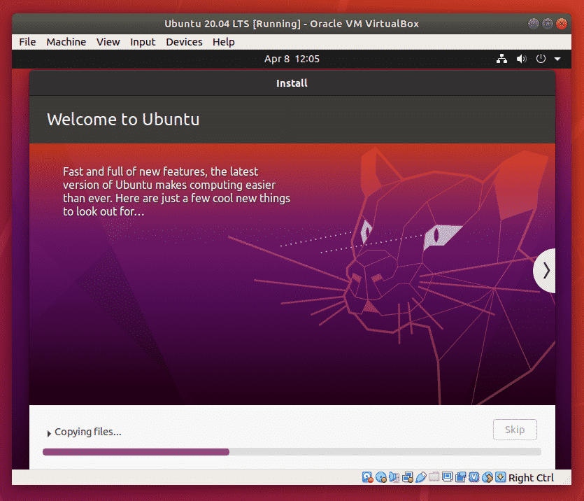 Installing Ubuntu 20.04 on VirtualBox