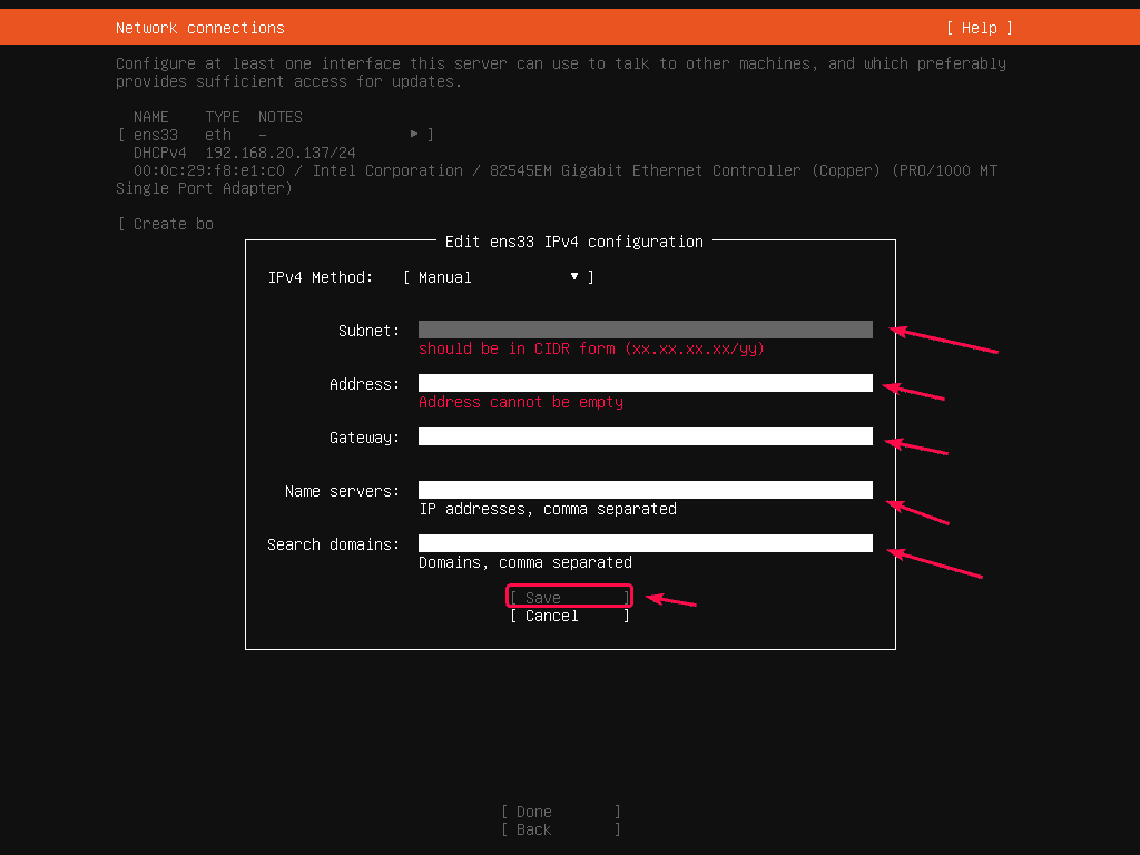 ubuntu configure ip