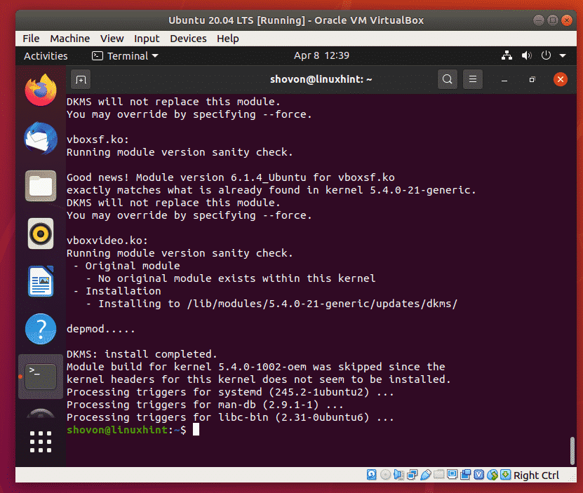 virtualbox ubuntu 20.04 install