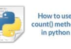 How to use count() method in python