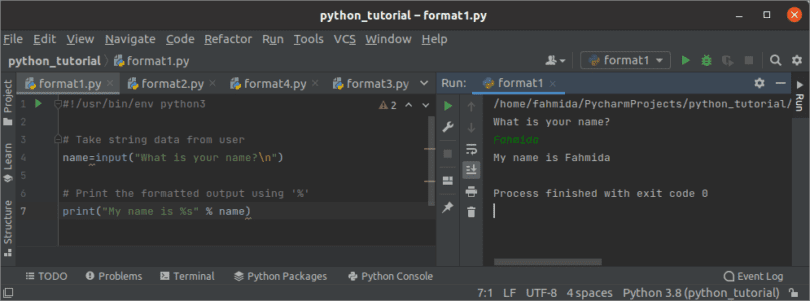 Python String Formatting