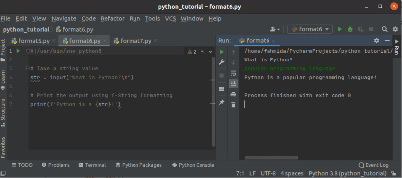 Python String Formatting