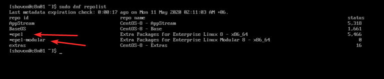 Подключить epel centos 8