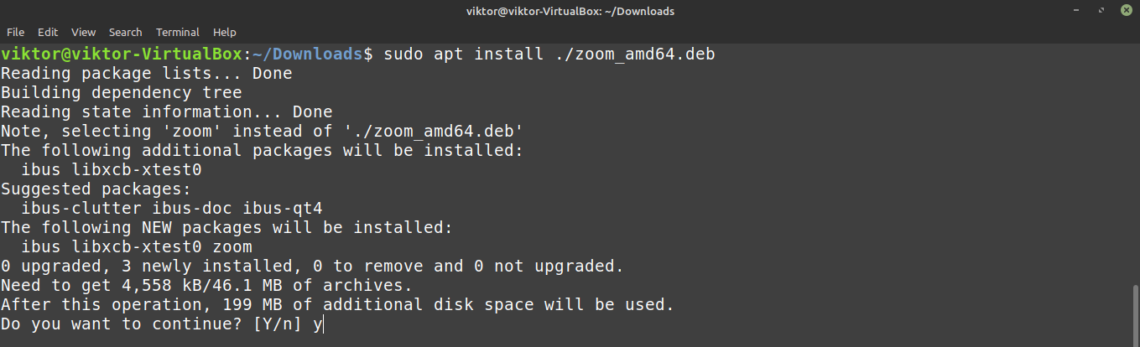 zoom install on linux