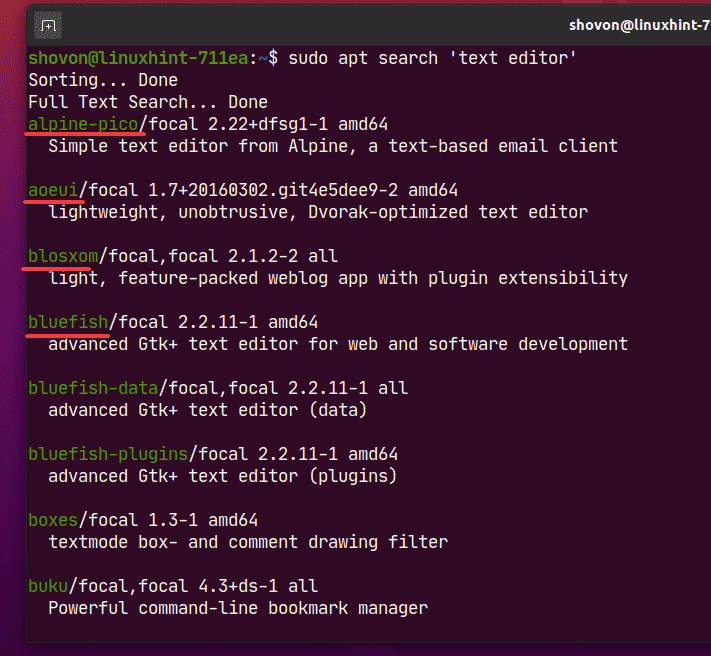 Apt package versions