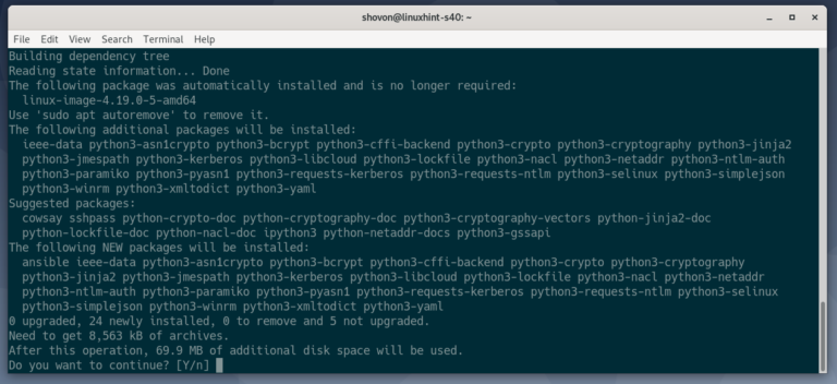 Настройка ansible debian 10