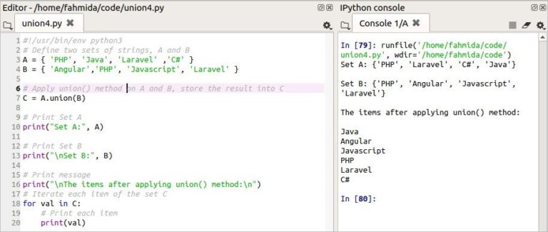 How to use union on python set