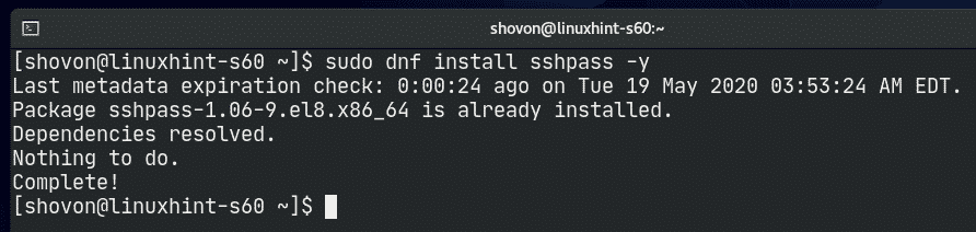 install sshpass redhat