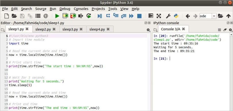 Using the Python sleep() Method