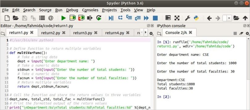 Return Multiple Values Python Function