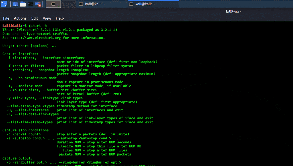 wireshark linux command line