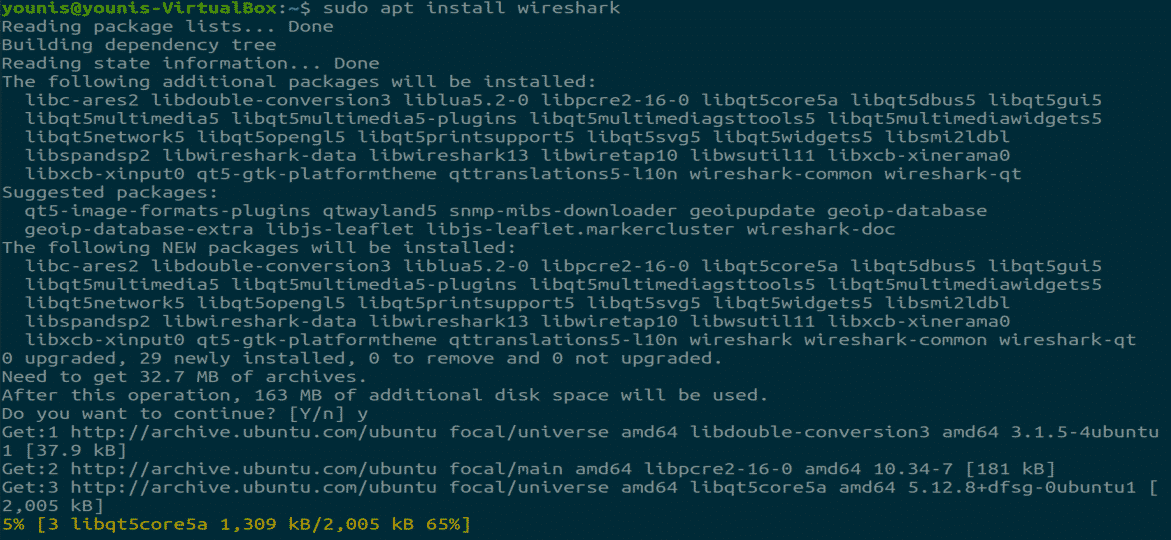 install wireshark linux cmd