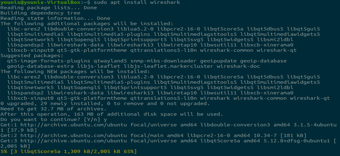 wireshark install ubuntu