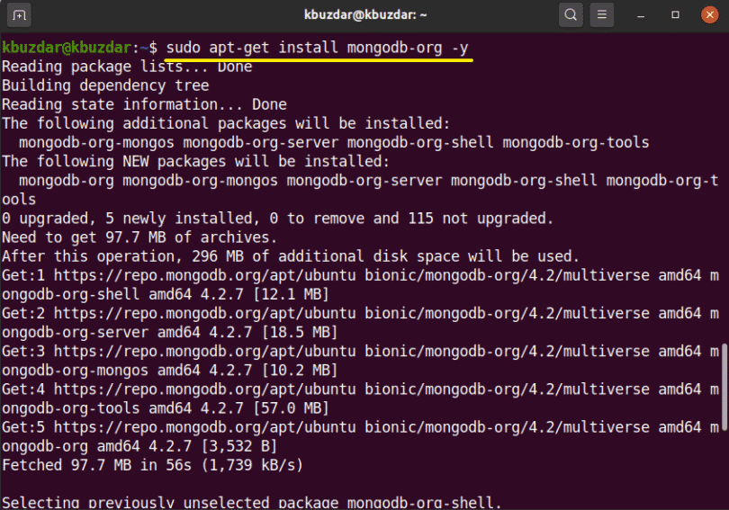 mongodb service start ubuntu