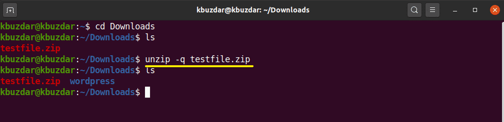 Unzip Command On Linux
