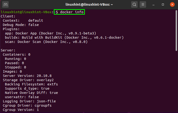 Find docker version ubuntu
