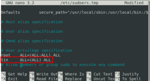 Как редактировать sudoers debian