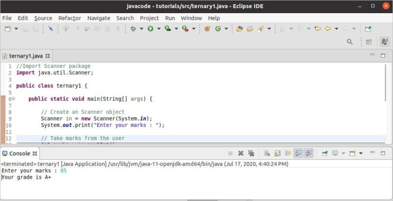 Java ternary operator
