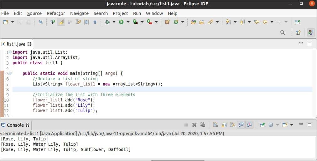 Java List Tutorial