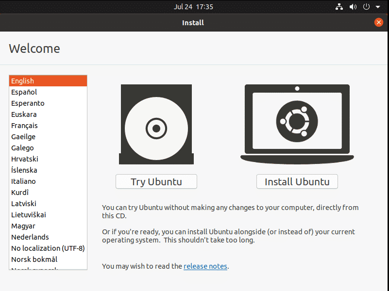 Korean granske Zoologisk have Run Ubuntu 20.04 from USB Stick