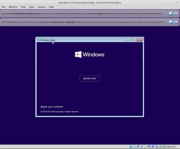 setting up a linux vm on windows 10