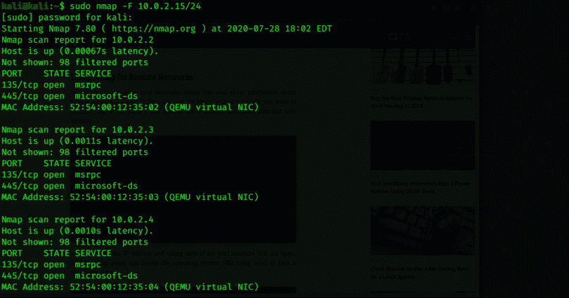 Kali Linux Network Reconnaissance