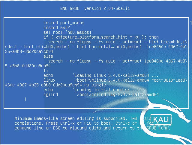 kali linux incorrect password