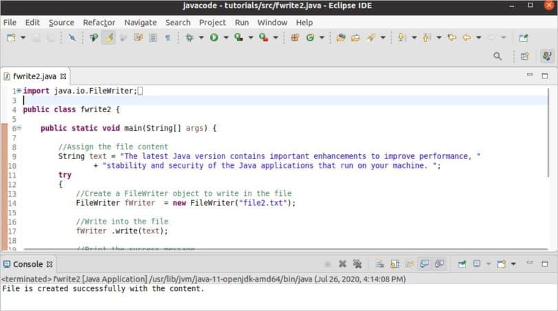 Java write to file