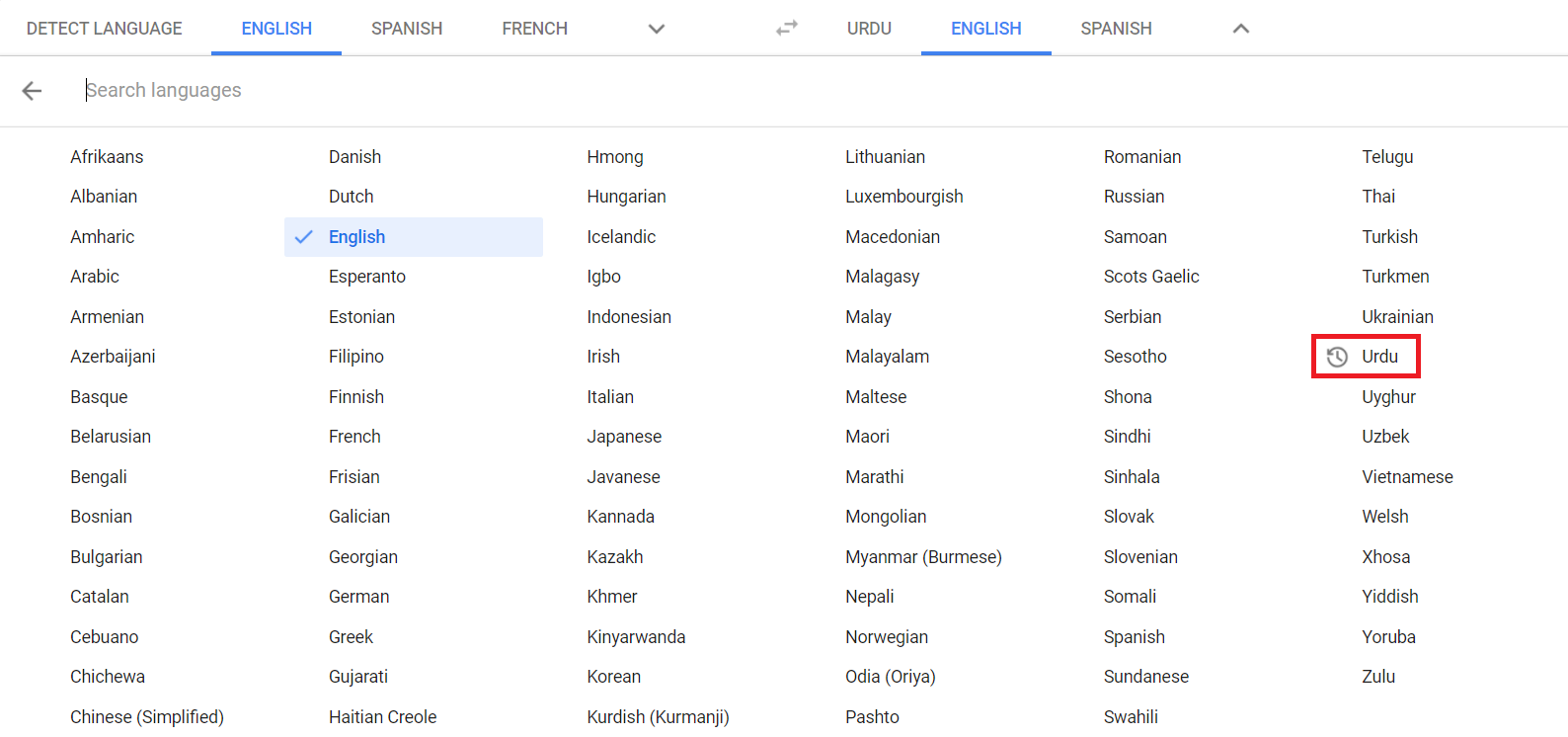 google translate english to urdu extension