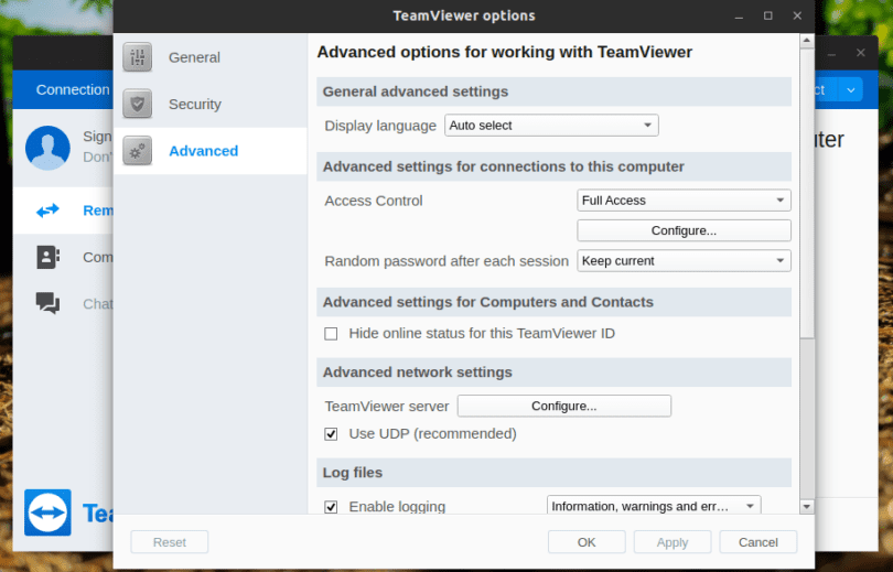 teamviewer app password reset