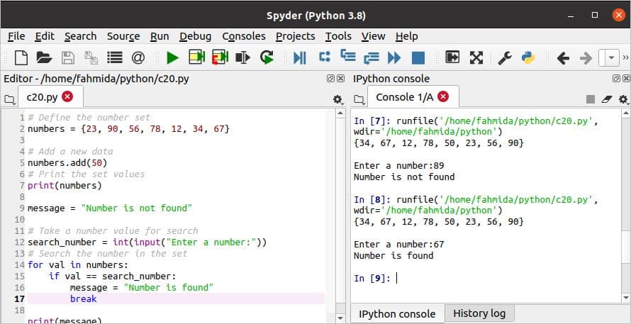 write python code