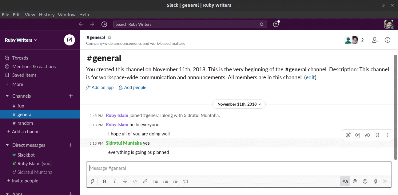 snap install slack